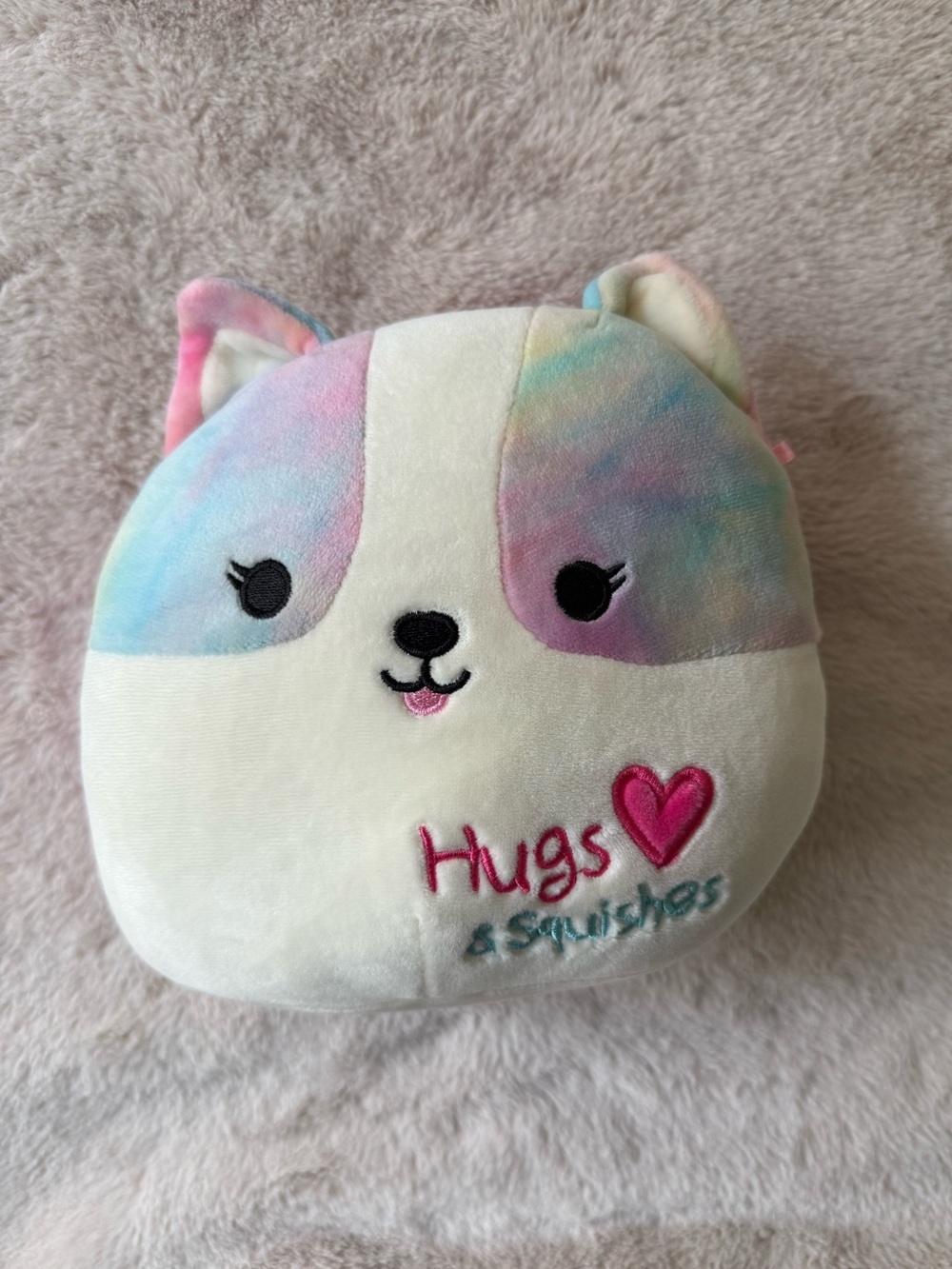 NWOT Squishmallows Cyma the Dog Valentine’s Tie Dye 2022 7”